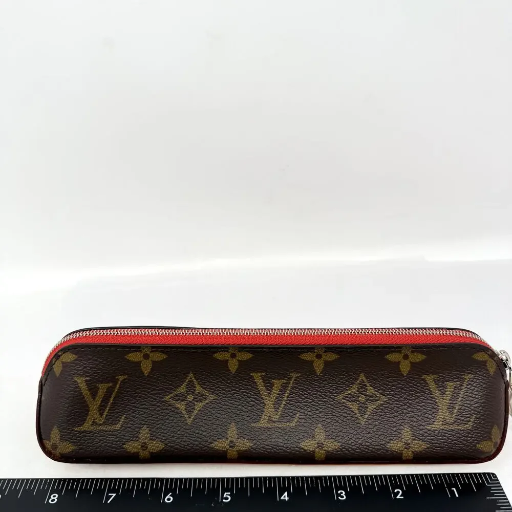 Louis Vuitton Monogram Elizabeth Pencil Pouch Case Red Gi0009 Trous RARE NEW